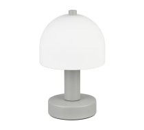 Pelēka galda lampa ar stikla abažūru (augstums 19 cm) Glenn – Trio