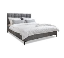 Pelēka polsterēta divvietīga gulta ar redelēm 180x200 cm Eve – Miuform