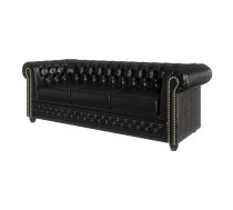 Melns mākslīgās ādas dīvāns 203 cm York – Ropez