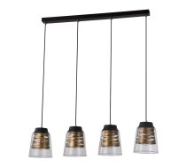 Melna piekaramā lampa ar stikla abažūru 15,5x84 cm Fresno – Candellux Lighting