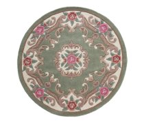 Zaļš vilnas paklājs Flair Rugs Aubusson, ⌀ 120 cm