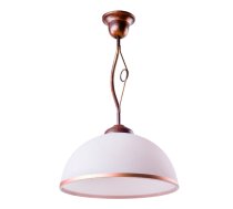 Balta/brūna piekaramā lampa ar stikla abažūru ø 32,5 cm Retro Ii – LAMKUR