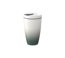 Zaļa/balta porcelāna ceļojumu krūze Villeroy & Boch Like To Go, 350 ml