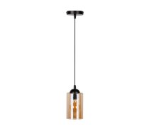 Melna piekaramā lampa ar stikla abažūru ø 10 cm Bistro – Candellux Lighting