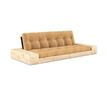 Sinepju dzeltens/gaiši brūns velveta izvelkamais dīvāns 244 cm Base – Karup Design