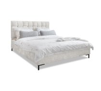 Krēmkrāsas polsterēta divvietīga gulta ar redelēm 180x200 cm Eve – Miuform