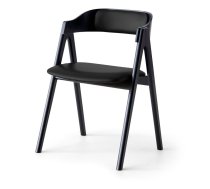 Melns ozolkoka pusdienu krēsls ar ādas sēdekli Findahl by Hammel Mette