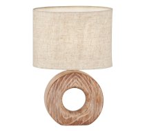 Brūna/bēša keramikas galda lampa ar auduma abažūru (augstums 31 cm) Hanke – Fischer & Honsel