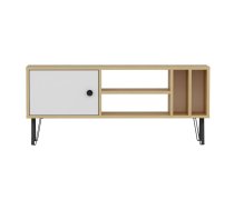 Balts/dabīga toņa TV galds ar ozolkoka imitāciju 120x52 cm Arven – Kalune Design