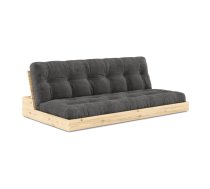 Melns/antracīta pelēks velveta izvelkamais dīvāns 196 cm Base – Karup Design