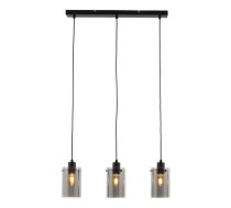 Melna griestu lampa ar stikla abažūru 65x12 cm Vancouver – Light & Living