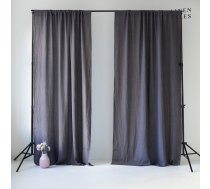 Tumši pelēks aizkars 140x170 cm Night Time – Linen Tales