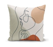 Spilvendrāna Minimalist Cushion Covers Pastel Drawing Face, 45 x 45 cm