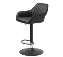 Melns mākslīgās ādas ar regulējamu augstumu bāra krēsls Brooks – Unique Furniture