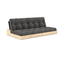 Melns/antracīta pelēks velveta izvelkamais dīvāns 196 cm Base – Karup Design