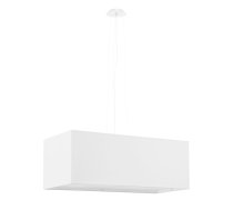 Balta piekaramā lampa ar stikla/auduma abažūru Gryfin Bis – Nice Lamps