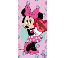 Rozā frotē bērnu dvielis 70x140 cm Minnie – Jerry Fabrics