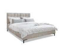 Bēša polsterēta divvietīga gulta ar redelēm 180x200 cm Eve – Miuform
