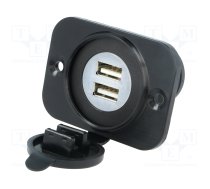 USB car charger with cover (2 x 2,1 A).