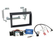 Citroen, Fiat, Peugeot (->2021) facia plate kit with SWC, black (adapter 2DIN). 621094-29