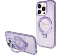 Guess Guess GUHMP15LHRSGSU iPhone 15 Pro 6.1" fioletowy/purple hardcase Ring Stand Script Glitter MagSafe | GUE003369  | 3666339156763