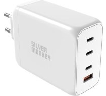 Ładowarka Silver Monkey Ładowarka GaN Silver Monkey SMA154 200W 3xUSB-C PD USB-A QC 3.0 - biała | 5900779358447  | 5900779358447