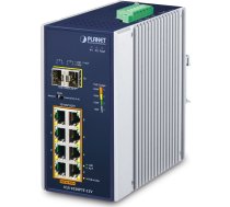 Switch Planet PLANET IP30 Ind 8-P 10/100/1000T Nie zarządzany Gigabit Ethernet (10/100/1000) Obsługa PoE Niebieski, Biały | IGS-1020PTF-12V  | 4711605284950
