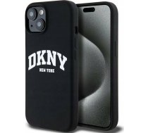 DKNY DKNY Liquid Silicone White Printed Logo MagSafe - Etui iPhone 15 / 14 / 13 (czarny) | DKHMP15SSNYACH  | 3666339266691