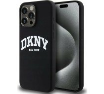 DKNY DKNY Liquid Silicone White Printed Logo MagSafe - Etui iPhone 15 Pro Max (czarny) | DKHMP15XSNYACH  | 3666339266721