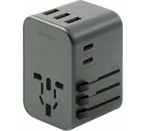 Ładowarka Energea ENERGEA ład. siec. 3xUSB+2xUSB-C PD-PPS-QC 3.0 35.5W 3A2C adapter 4w1 US/UA/EU/UK szary/gunmetal Travelworld | 6957879461699  | 6957879461699