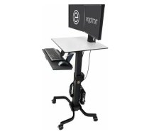 Ergotron ERGOTRON WorkFit-C Steh-Sitz-Arbeitsplatz Dual HD Fahrwagen bis 61cm 24Zoll Displays 14,7kg.Anhebung bis 63cm VESA 75x75 100x100mm | 24-214-085  | 698833015898