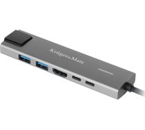 Adapter USB Kruger&Matz Adapter (HUB) USB typu C na HDMI/2x USB3.0/2x USB typu C/RJ45 | 5901890040549  | 5901890040549