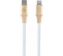 Kabel USB Guess Guess Ebossed Logo - Kabel USB-C do Lightning certyfikat MFi 1.5m (złoty) | GUCLLALRGDD  | 3666339171438