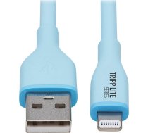 Kabel USB Eaton Eaton Tripp Lite Series Safe-IT USB-A to Lightning Sync/Charge Antibacterial Cable (M/M), Ultra Flexible, MFi Certified, Light Blue, 6 ft. (1.83 m) - Lightning-Kabel - USB mannlich zu Lightning mannlich - 1.83 m - Hellblau - passiv | M100A