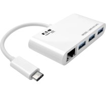 HUB USB Eaton Eaton Tripp Lite series 3-Port USB-C to USB-A Hub Portable w/ Gigabit Ethernet Port RJ45 - Hub - 3 x USB 3.1 - Desktop | U460-003-3AG  | 037332193803