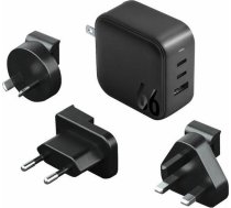 Ładowarka Energea ENERGEA ład. siec. 1xUSB+2xUSB-C PD-PPS-QC 3.0 66W 2C1A czarny/black US+EU Travelite GAN66 | 6957879424878  | 6957879424878