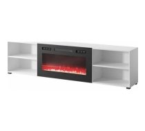 RTV cabinet POLO 200x33x50.5 white + fireplace black | POLO 205025  | 5903815008535 | STVCMMZPM0287