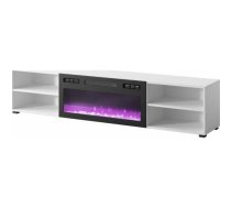 RTV cabinet POLO 180x33x39 white + fireplace black | POLO 205015  | 5903815008498 | STVCMMZPM0283