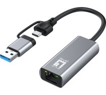 Adapter USB LevelOne LevelOne Adapter USB-C + USB-A -> RJ45 10/100/1000/2500   gr | USB-0423  | 4015867234372