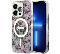 Guess Etui Guess GUHMP14LHCFWSP Apple iPhone 14 Pro różowy/pink hardcase Flower MagSafe | GUE2479  | 3666339115579