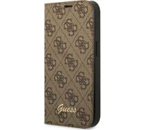 Guess Etui Guess GUBKP14SHG4SHW Apple iPhone 14 brązowy/brown book 4G Vintage Gold Logo | GUE2193  | 3666339083205