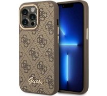 Guess Etui Guess do iPhone 14 Pro 6,1" brązowy/brown hard case 4G Vintage Gold Logo | GUE2094  | 3666339065263