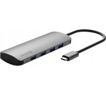 HUB USB Sourcing Swissten USB-C Splitter 4in1 with 4 USB 3.0 sockets / Aluminum case | SW-USBC-USB-4X-3.0  | 8595217471412