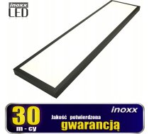 Lampa sufitowa Nvox Panel led sufitowy 120x30 60w lampa slim kaseton 4000k neutralny +  ramka natynkowa czarna | nocode-11874969