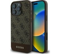 Guess GUESS futerał do IPHONE 16 Pro GUHCP16LG4GLBR (PC/TPU 4G PU Bottom Stripe) brązowy | 3666339344948  | 3666339344948