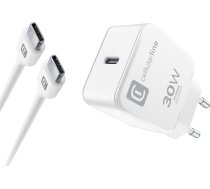 Ładowarka Cellular Line Cellularline USB-C Charger Kit für Apple 30W PD White | ACHIPHKITC2CPD30WW  | 8018080468087