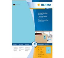 Herma Etykiety kolorowe 4403, A4, samoprzylepne, 210 x 297 mm, papier matowy niebieski, 100 szt (4403) | 4403  | 4008705044035