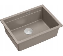 Zlewozmywak Quadron UNIQUE LOGAN 100 GraniteQ zlewozmywak soft taupe 56x45x21,5 cm 1-komorowy podwieszany z syfonem manualnym złoty | HQJ6045BEZ_12PB3-P2A-BLM_U-QDR  | 5905505507014