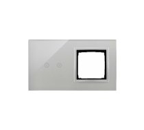 Kontakt-Simon Simon Touch ramki Panel dotykowy S54 Touch, 2 moduły, 2 pola dotykowe poziome + 1 otwór na osprzęt S54, srebrna mgła DSTR220/71 | DSTR220/71  | 5902787858421