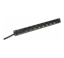 Power strip PDU 19 ", 1U, 8 sockets, power: 16A, 4000W, aluminum, 2m | ADN95401  | 4016032266396